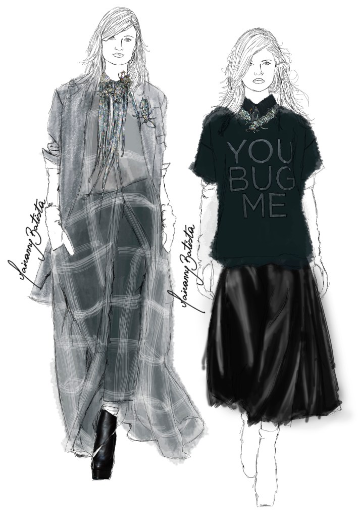 MBFW Vera Wang Fall/Winter 14||  Fashion Illustration report by Mairanny Batista