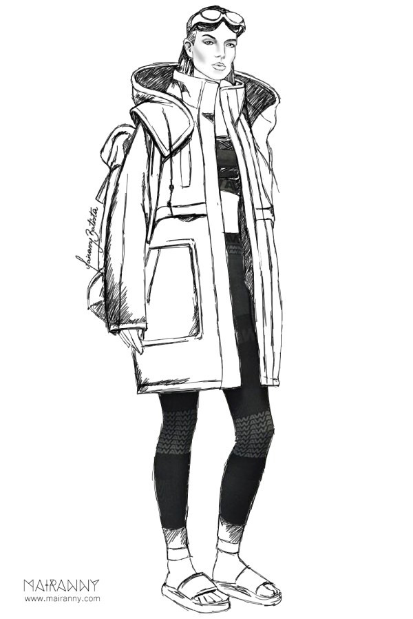 ALEXANDER WANG X HM FALL/WINTER 2014 Fashion Illustration by Mairanny Batista