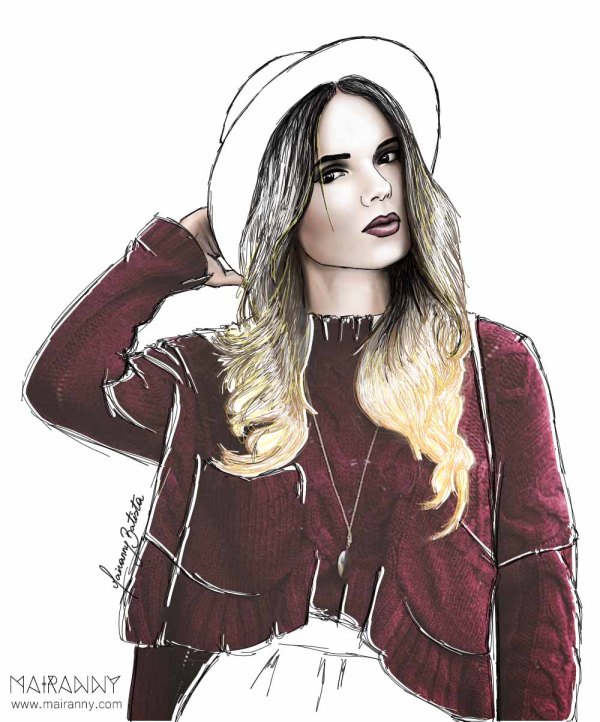 Daniela Ramirez from the blog "Nany's Klozet" Fashion Illustration by Mairanny