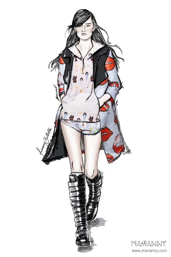 Au Jour Le Jour – Milan Fashion Week s/s 15 Fashion Illustration by Mairanny Batista 