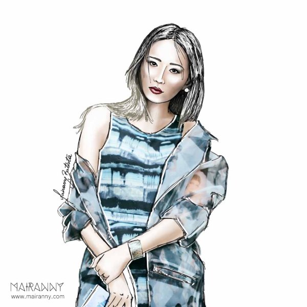 Diana Horsfall from the blog "DIFFERENT COLORS & DIFFERENT STYLES" Fashion Illustration by Mairanny