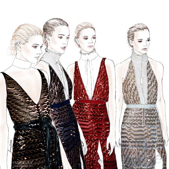 Altuzarra Fall/Winter 2015 Collections at New York Fashion Week Fashion Illustration by Mairanny Batista