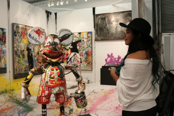 Mr. Brainwash at Art Miami in New York city, Pier 94 Art Expo New York Photos by Natalie Alvarado